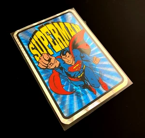 SUPERMAN DC COMICS VINTAGE vending STICKER FOIL prism prismatic holo - Picture 1 of 2