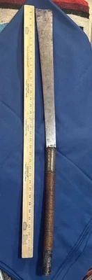 S.E.Asia Executioners Sword/Beheading Dha-Damascus Blade-Silver Fittings-c.1800 - Image 1 of 4
