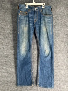 True Religion Jeans Herren Größe 32 x32 Straight Multi QT Blau Denim Ricky - Bild 1 von 16