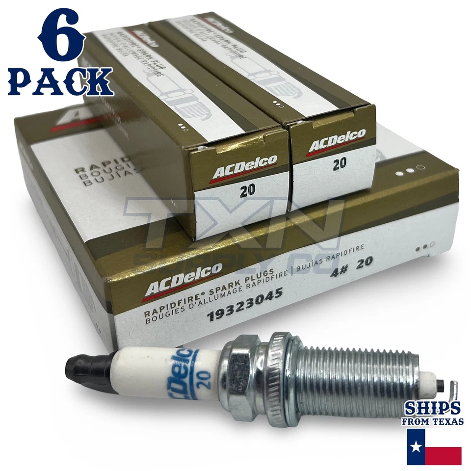 Paquete de 6 bujías GM ACDelco #20 RAPIDFIRE Platinum 19323045 Foto 1 de 3