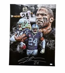 Charles Woodson Signed Canvas 16x24 Autographed Auto Oakland Raiders Beckett - Picture 1 of 2