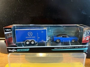1969 DODGE CHARGER R/T+CAR TRAILER 1/64 Maisto Tow/Go NIB RARE HTF - Picture 1 of 9