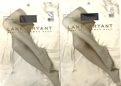 Medias 2 Lane Bryant Plus OFF-NEGRO/AZUL MARINO Talla A Punta Reforzada Invisible Daysheer Foto 1 de 4