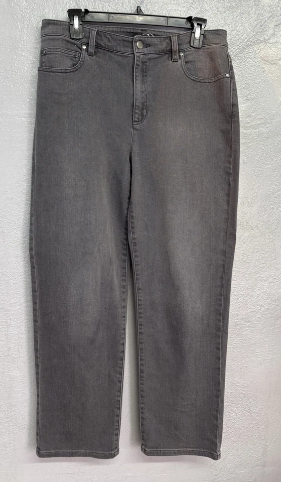 Pantalones de mezclilla negros Eileen Fisher pierna recta talla 8 nuevos sin etiquetas Foto 1 de 4