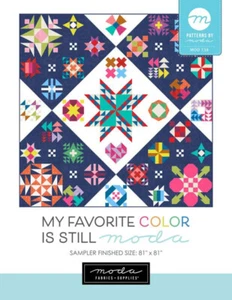 My Favorite Color is Still Moda Pattern 81" x 81" acabado tamaño sampler colcha - Imagen 1 de 2