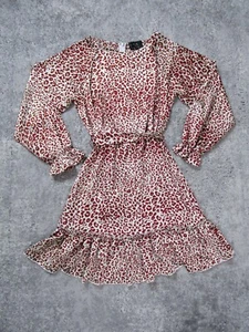 Vestido Armani Exchange Mujer 4 Soles Manga Larga Rojo Estampado Leopardo Fiesta Informal - Imagen 1 de 13