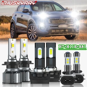 6X LED Headlight Hi/Lo Beam + Fog light Bulbs For KIA Soportage 2011-2016 - Bild 1 von 19