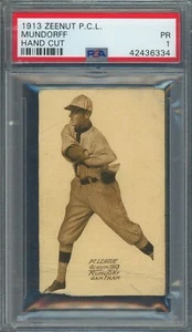 1913 Zeenut (PCL) -HOWARD MUNDORFF (San Francisco Seals) Strange Image! PSA 1 - Picture 1 of 2