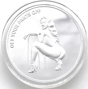 Quítate los pantalones 1 oz. Redondo de plata .999 con cápsula - Imagen 1 de 2