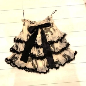 D&G Dolce & Gabbana Silk Mini skirt Chiffon Tiered Size 36 No box - Picture 1 of 11