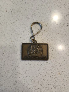 Vintage West One Bank 125 Years Of Service Keychain Cowboy Desert Brass - Picture 1 of 3