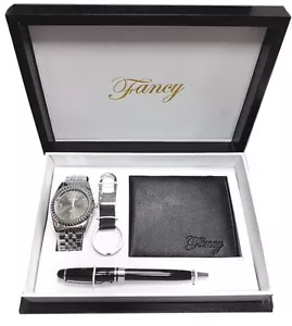 Set Regalo Uomo Orologio Portafoglio Portachiavi Cofanetto Elegante lac - Foto 1 di 1