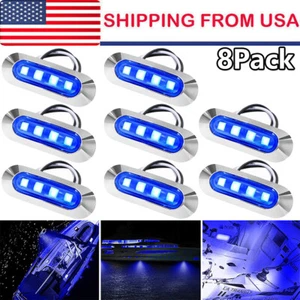 8Pcs LED Courtesy Lights Marine Boat Deck Lamp Walkway Stair Light 12V -24V - Picture 1 of 12