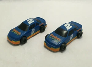 2 Vintage Hardee's Fresh Fried Chicken 1993 Blue & Orange #2 Race Cars - Picture 1 of 5