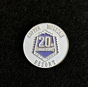 Pin de esquí COPPER MOUNTAIN 20 aniversario 1972-1992 COLORADO recuerdo viaje - Imagen 1 de 3