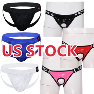 Freebily Men's Athletic Jockstrap Briefs Supporter G-Strings Pouch Underwear - Picture 1 of 68