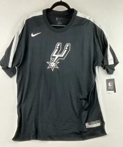 Nike NBA Authentics San Antonio Spurs Warm Up Shirt Men's Black XXLT NWT - Picture 1 of 7