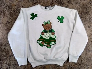 St Patrick's Day Homemade Handmade Sweatshirt Child's Medium Made in USA - Picture 1 of 4