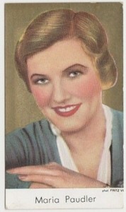 Maria Paudler vintage 1939 De Beukelaer Gold Film Stars Trading Card