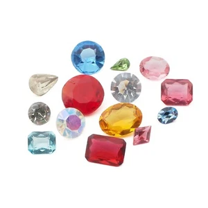 Lot (14) Czech vintage assorted glass rhinestones - Foto 1 di 2