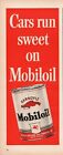 1939 Socony Vacuum Oil Co Cars Run Sweet on Mobiloil Garage Shop Wall Decor Ad
