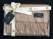 Linea Emmeti 100% Pure Cashmere Fringed Scarf 12" x 71" Camel Color NEW! ITALY!