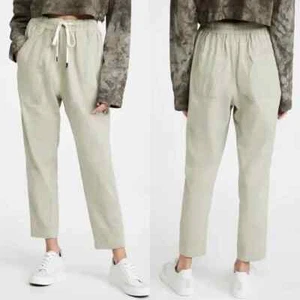 BASSIKE Organic Cotton Pants Womens XL Beige Jersey Knit Relaxed Dropped Rise - Picture 1 of 9