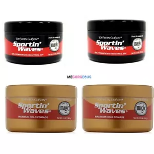 Softsheen-Carson Sportin Waves Gel Pomade / Maximum Hold Pomade (Range)TWIN PACK - Picture 1 of 3