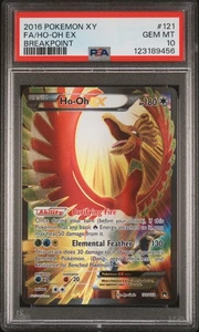 2016 POKEMON XY BREAKPOINT #121 FULL ART/HO-OH EX PSA 10 - Picture 1 of 2