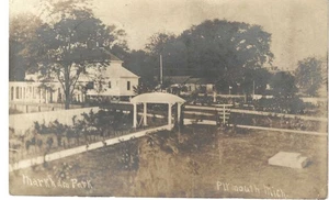 Markham Park, Plymouth, Mich 1900 Postkarte Kopie Sepia Foto, RPO Stempel - Bild 1 von 2
