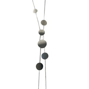 Long Chain Jewelry Polished Metal Disc Charm Necklace For Stylish Outfit Pairing - Picture 1 of 10