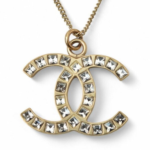 Collana Chanel Ciondolo CHANEL Coco Mark CC Strass Oro B12 GZl19ip6