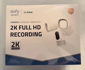 Eufy 2K Floodlight Surveillance Camera, Wired, Outdoor T8424S - Picture 1 of 3