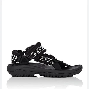 Area NYC x Teva Black Studded Sandals Fringe Strappy Athletic Confort - Picture 1 of 8