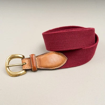 Cinturón Trafalgar Surcingle Para Hombres 36 Borgoña Lana Marrón Cuero Latón Hebilla EE. UU. Foto 1 de 4