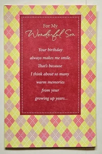 Happy Birthday! For My Wonderful SON/Greeting Card Large Format (+ Envel 8×5.5") - Picture 1 of 6