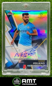 2018-19 Topps Finest UEFA Champions League Sergio Aguero Refractor Auto Man City - Picture 1 of 3