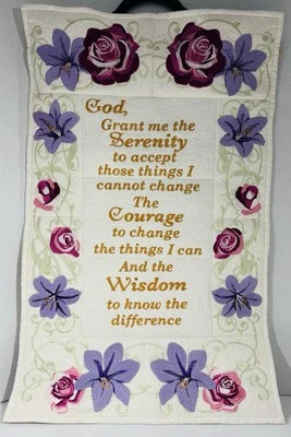 Tapiz de pared bordado diseño serenidad oración floral/flores Foto 1 de 4