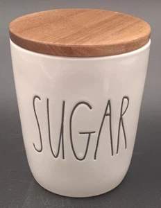 Bote de azúcar Rae Dunn ~ Tapa de madera ~ Colección artesanal de magenta ~ Usado en excelente estado, #181 - Imagen 1 de 8