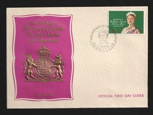 1980 Gibraltar 80th Birthday Queen mother FDC First day cover. Royalty Elizabeth - Picture 1 of 1