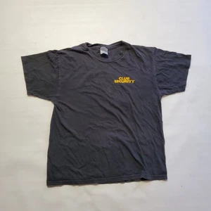 Vintage Club Security Single Stitched T-Shirt Black Large Distressed Faded - Bild 1 von 11