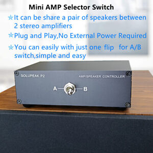 2 way AMP Amplifier Speaker Selector Switch Audio Stereo Splitter Box Mini HIFI
