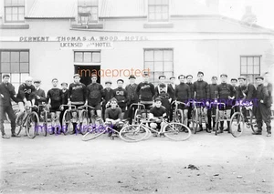 Glenorchy, Tas - A cycling club meet-up at the Derwent Hotel seen here in 1909 - Picture 1 of 1