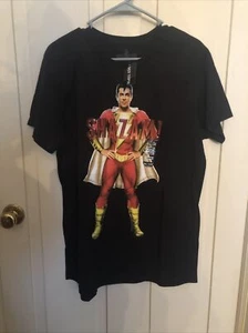 DC Shazam Graphic Black T Shirt Large NWT - Picture 1 of 3