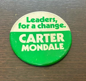 JIMMY CARTER / WALTER MONDALE -- 1976 2" Vintage Pinback Button President - Picture 1 of 2