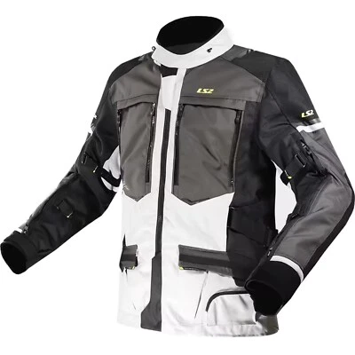Men's Motorcycle Jacket L - LS2 Norway - Waterproof Black-Grey-Yellow - Image 1 of 4