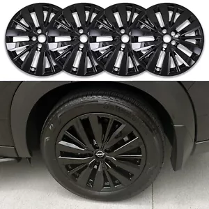 Black Clip On Skin Covers 4PC FOR 2022-2025 Nissan Pathfinder Platinum 20" Wheel - Picture 1 of 11