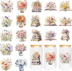 UVDTF Cup Wrap Sticker - 20 PCS Flower UV DTF Transfer for Mug, 8017 - Picture 1 of 6