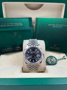Rolex Date Just 41mm Fluted Rhodium Dial Jubilee Bracelet 126334 Pre-Owned 2023 - Picture 1 of 13