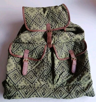 Mossimo Geometric Boho Backpack Bag – Tribal Aztec Print Canvas Rucksack  - Image 1 of 4